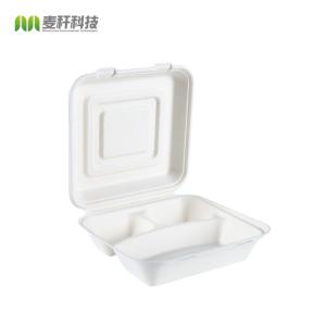 China Lunch Box Disposable Sugarcane Pulp * 9 &quot;3-grid 100% Sugarcane Bagasse Hotel Restaurant Home Other Dinnerware 470*237*54.5 B032 factory