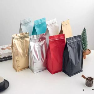 Aluminum Foil Stand Up Pouch Coffee Beans Packaging Bag Red 8Oz 1Kg With Valve