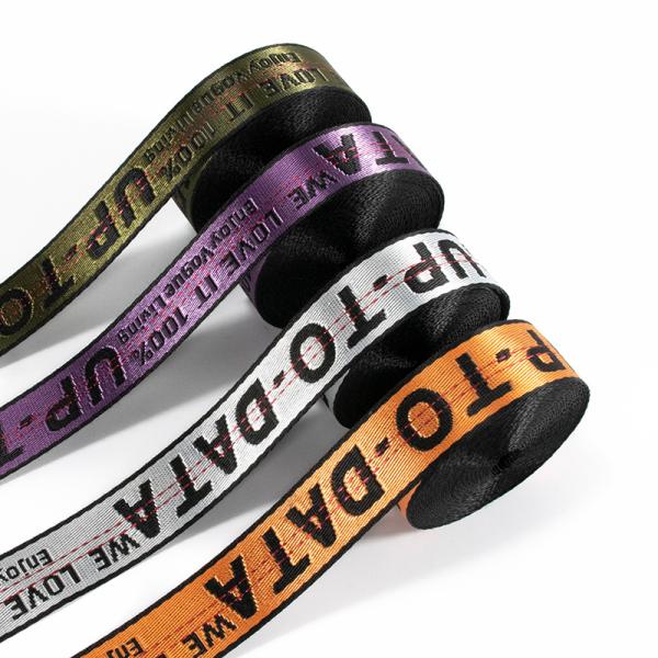 Manufacturer custom logo polyester jacquard webbing strap for Lanyard shoelace
