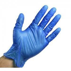 China Disposable Medical Examination Gloves Blue Vinyl Gloves Lightly Powdered factory