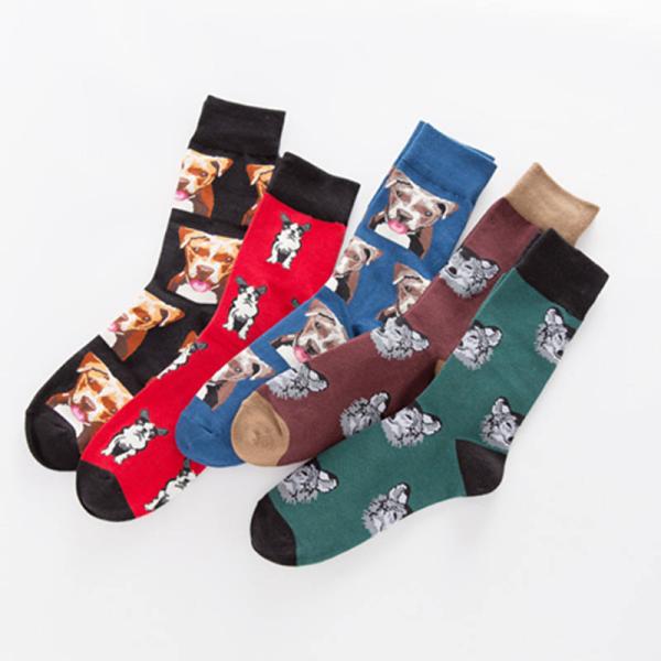 New Design Pet Socks Dogs Nice Men Wholesale Socks Fashion Mid Calf Plus Size