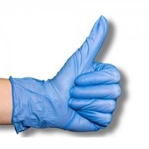 China Blue Medical Examination Gloves Disposable Vinyl Gloves Powder Free factory