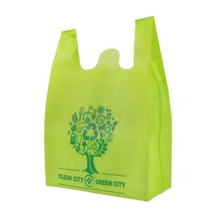 China Low Price Wholesale Custom Logo Eco-Friendly W-Cut Non Woven Vest Bag factory