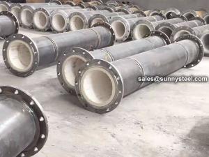 China Ceramic Patch Lined Pipe For Power Plant factory