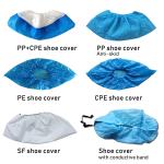 Factory Direct Wholesale CPE Shoe Cover Blue Hospital Shoe Covers 40x17cm