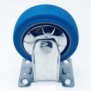 China Solid Rubber Tread Stainless Plate Caster Wheels 4 Inch 100mm factory