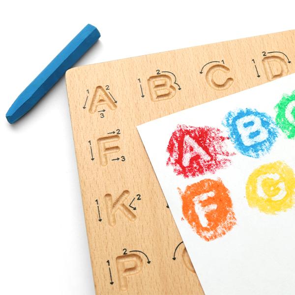 Wooden Letters Practicing Board Double-Sided Alphabet Tracing Tool Learning to Write ABC Educational Toy