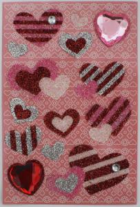 China Colorful Recollections Bling Stickers Design For Scrapbook Heart Shape factory