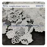 Mesh polyester lace Fabric White Flower Embroidered Lace material for girls