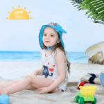 Animal Anti UV Childrens Bucket Hats UPF 50+ Wide Brim blue color