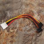 15.5cm 4 Pin Cable Wire Harness IDE Male To Dual SATA 15 Pin