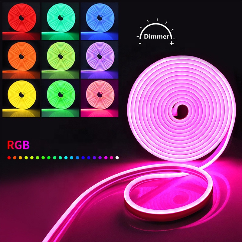 Bluetooth APP Control RGB LED Neon Strip Light 10ft With 16 Million DIY Colors Dimmer