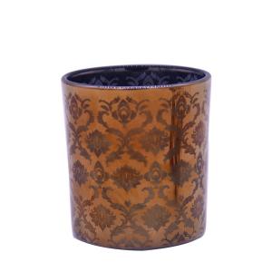 Copper Glass Candle Holders With Laser Engrave Pattern