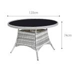 Outdoor Furniture Set with Round Dining Table AJUNION 4 Seat Weatherproof Weave