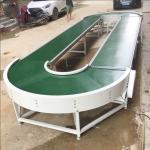 PVC Curve 90 Degree Belt Conveyor , Slat Powered Belt Conveyor For Food Industry