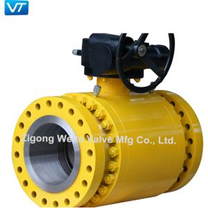 China DN200 Soft Seated Ball Valve Gear Operated Trunnion Mounted factory