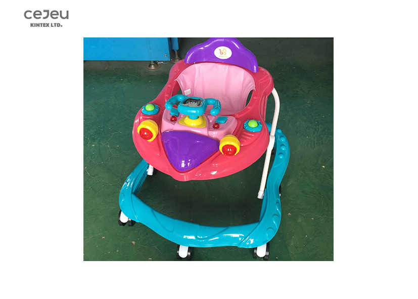 Purple Rocket Deisgn Baby Foldable Walker With Steering Wheels For 13 Months