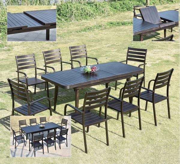 Leisure Garden Cast Aluminum 8 Seater Outdoor Furniture Table And Chair Set