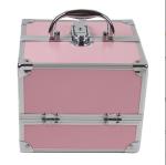 Light Weight Aluminum Cosmetic Cases, Red Lining Small Aluminum Cosmetic Vanity