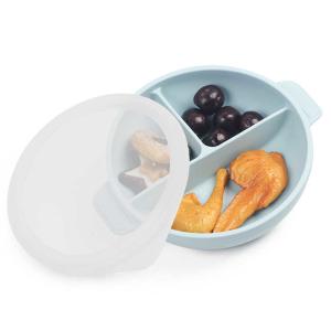 China Leak Proof Silicone Feeding Bowl With Lid Suction Bowl Weaning factory