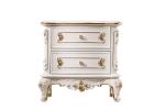 Luxury Bed Sets Classic desgn of White painting Wooden Furniture withe Leather