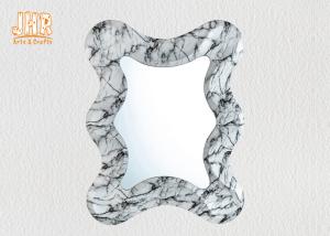 China Irregular Marbling Fiberglass Furniture Decorative Marble Framed Wall Mirror factory