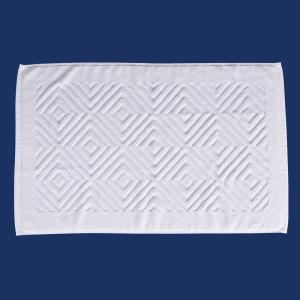 China Luxury Hotel Quality Bath Mats Dobby White 100% Cotton Bath Mat Hotel Linen Eco - Friendly factory