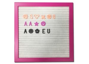 China Pink Frame Felt Letter Board Customized Size With DIY Changeable Letters factory