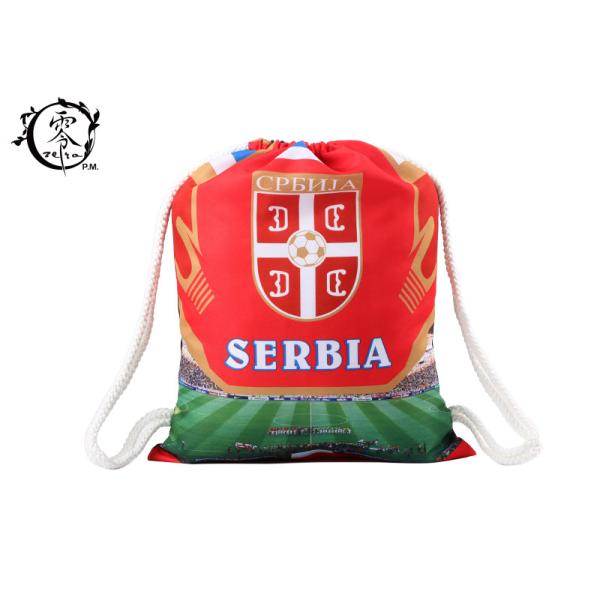 Serbia Country Team Custom Printed Cinch Bags , Recyclable Digital Printed