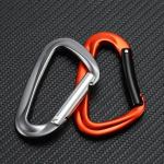 Aluminum D Shape Carabiner Clip 24KN Snap Hook for Various Applications