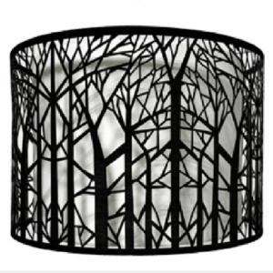 China Hollow Tree Laser Cut Metal Lamp Shade White Inner 300*200MM factory