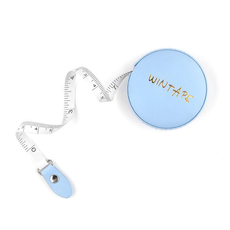 Wintape Fashion Hot Stamping Logo Round Shape Multi-Color Mini Cute Blue Leather Tape Measure