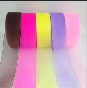 China Various Color Polyester Organza Ribbon Sheer Style For Gift Box Packing factory