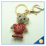 3D Teddy Bear Cute Cartoon Rhinestone Animal Shape Key Chain for Valentine's Day