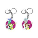 OEM custom cartoon anime gold acrylic keychain printing silver foil transparent