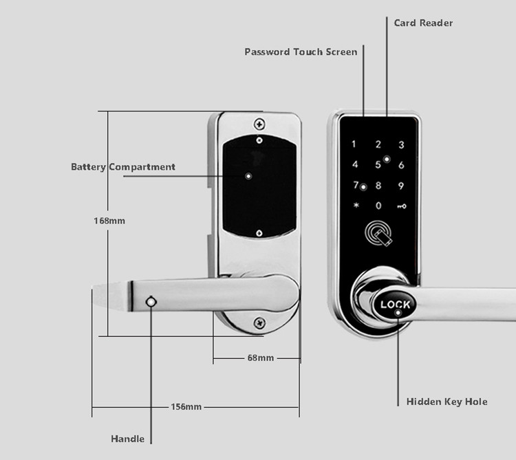 Password And Bluetooth Door Lock Stainless Steel Structure For Office