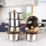 Amazon TOP Seller 12 PCS Cooking Pot Set Non Stick Sauce Pan Milk Pot Frying Pan