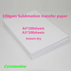 China 100gsm sublimation transfer paper A4 A3 100sheets on sale