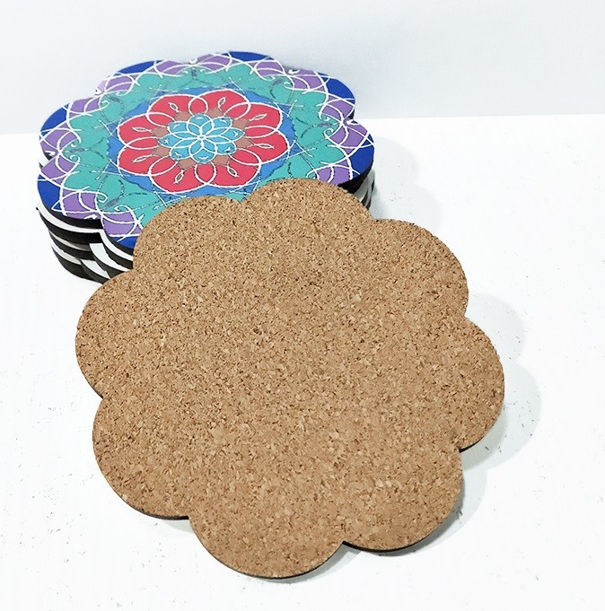 105*105mm Wavy Edge Flower shape Blank Sublimation Ccoasters Hotel And Restaurant Cup Mat
