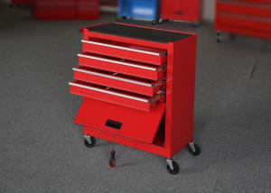 China Small Professional Movable Garage Storage Tool Cabinets 4 Drawers With Door factory