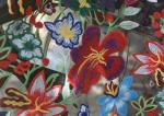 Polyester Multi Colored Embroidered Floral Lace Fabric For Haute Couture