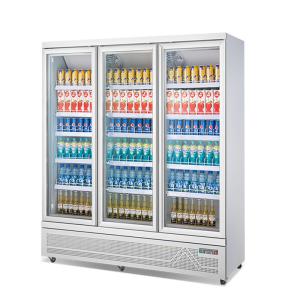 China Supermarket Refrigeration Equipment Commercial Glass 3 Doors Upright Display Refrigerator factory