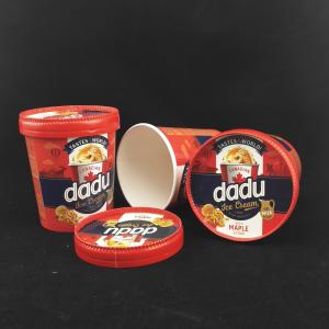 China 475ml Biodegradable Ice Cream Tubs With Lids , 520ml Ice Cream Paper Bowl factory