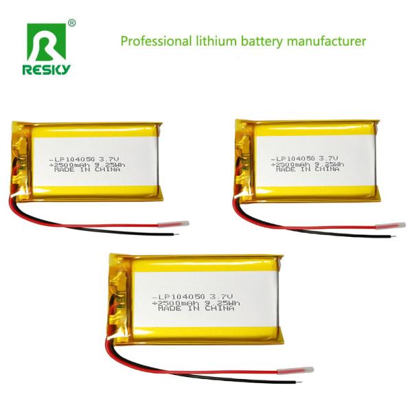 Solar Battery Cell 104050 3.7v 2500mAh 9.25wh Rechargeable LiPolymer Battery For Bluetooth Speaker