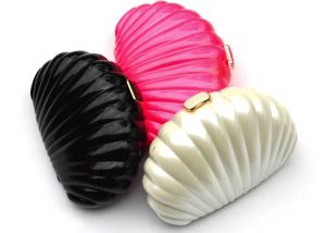 China Pink Shelled Clutch Bag Casual And Fashion Shell Shaped For Ladies factory