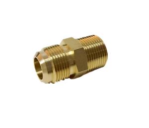 China Brass Couples Half Union Gas Adapter 3/8 Flare X 3/8 NPT Male Pipe Connector factory