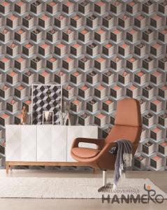 China Fashion PVC 3D Home Wallpaper for Living Room Germetric Pattern Design factory