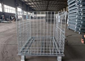 China Industrial Material Handling Wire Mesh Pallet Cage Stackable Welded Steel Transport factory