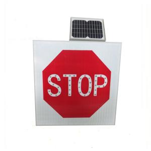 China Aluminum 800mm Octagon Solar Powered LED Flashing Lights Red factory