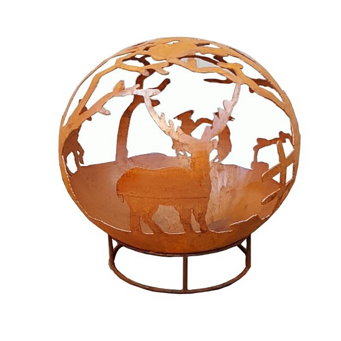 garden Fire Sphere Assemble Outdoor corten steel backyard Fire Pit Bowl